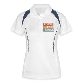 60. Geburtstag Flawless since 04/1966 - Frauen Polo atmungsaktiv - Weiß/Navy - Vorne