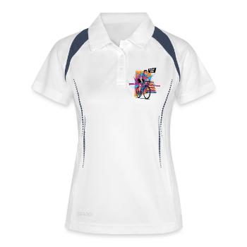 BAM! 50th Birthday Cyclist Pop Art - Women's Polo breathable - white/navy - Front