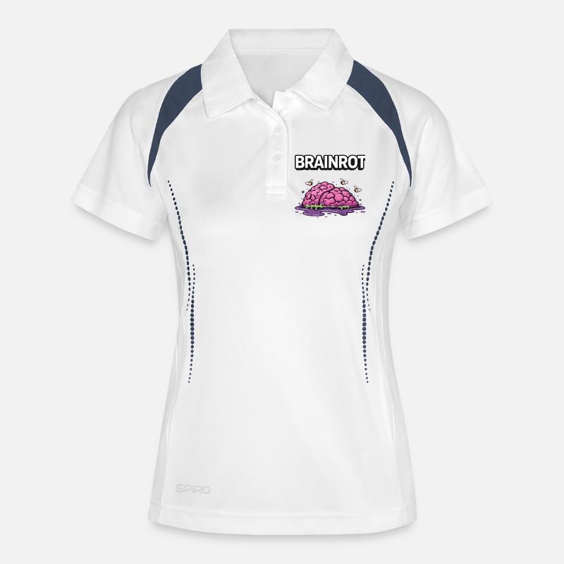 Brainrot Zombie Brain - Women's Polo breathable - white/navy