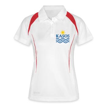 Kasos Sonne und Wellen - Frauen Polo atmungsaktiv - Weiß/Navy - Vorne