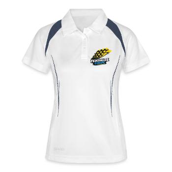 Eurofederalismus Stilflagge - Frauen Polo atmungsaktiv - Weiß/Navy - Vorne