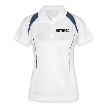 Retired Rente Palme Strand - Frauen Polo atmungsaktiv - Weiß/Navy - Vorne