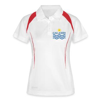 Galaxidi-Sonne und Wellen - Frauen Polo atmungsaktiv - Weiß/Navy - Vorne