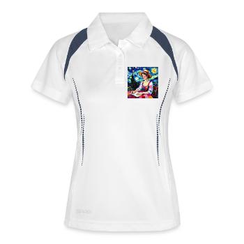 Nocturnal patchwork font - Women's Polo breathable - white/navy - Front