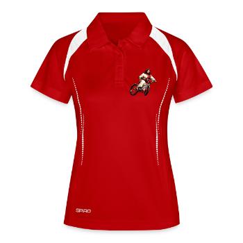 Jesus sur Vélo Retro - Polo respirant Femme - blanc/marine - Devant