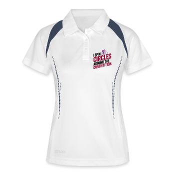Cyclisme artistique Je tourne en rond autour de la compétition - Polo respirant Femme - blanc/marine - Devant