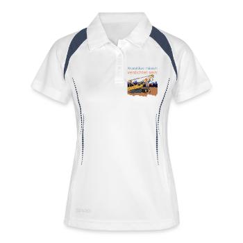 Kranplätze müssen verdichtet sein! (Nr.2) - Frauen Polo atmungsaktiv - Weiß/Navy - Vorne
