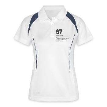 67 - Soixante-sept Numéro 67 Mème Six Sept - Polo respirant Femme - blanc/marine - Devant