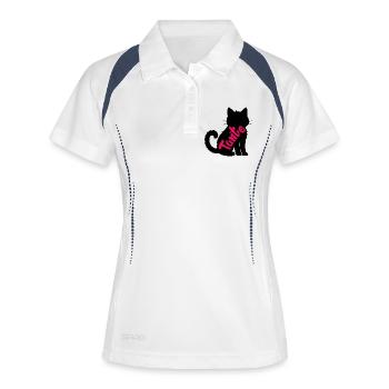 Tante Chat - Polo respirant Femme - blanc/marine - Devant