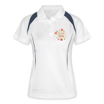 Pasta Time – Lustiges italienisches Essen und Pasta Lover Desi - Frauen Polo atmungsaktiv - Weiß/Navy - Vorne