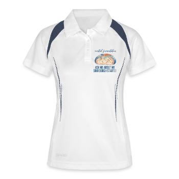 Pain au levain Demandez-moi des informations sur mon pain levain - Polo respirant Femme - blanc/marine - Devant