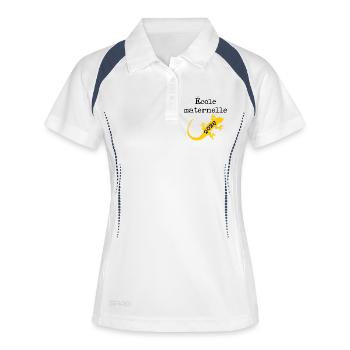 École Maternelle 2026 - Polo respirant Femme - blanc/marine - Devant