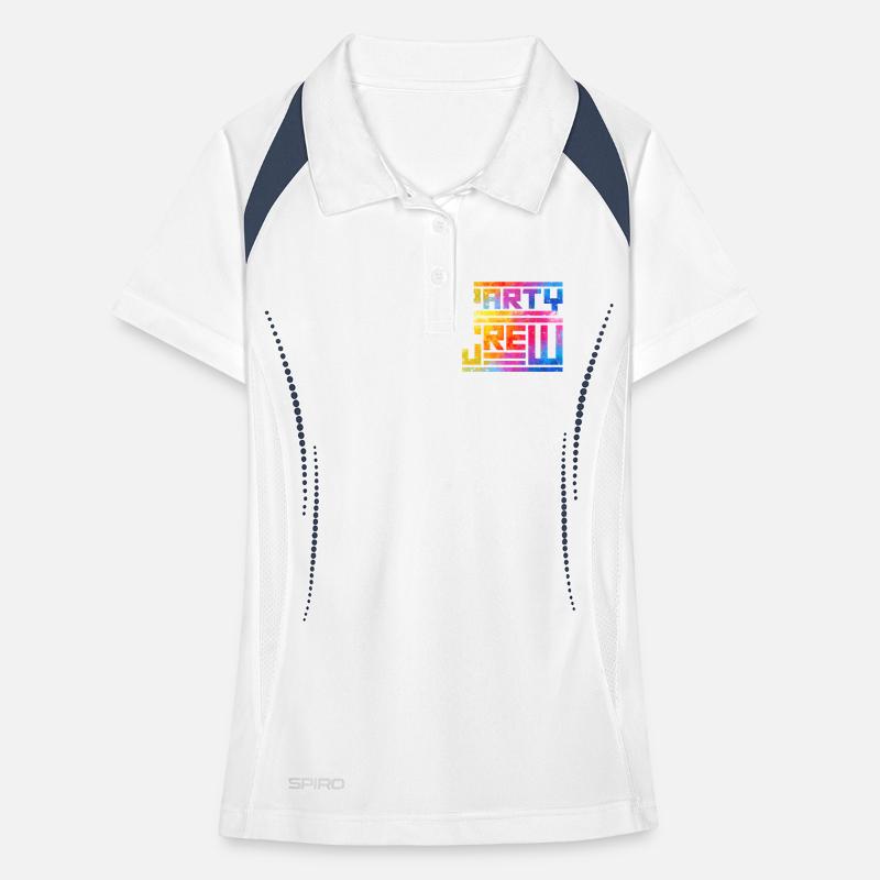Rainbow Splash Party Font Women's Polo breathable