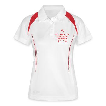 World's Best Teacher Graphic Star Roug - Women's Polo breathable - white/navy - Front
