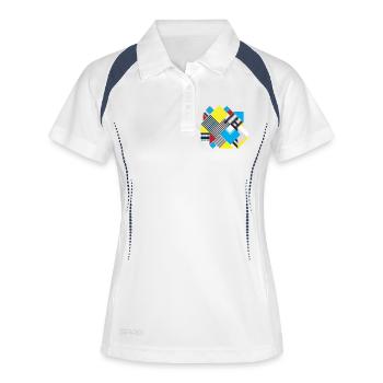 Geometric Color Square Composition - Women's Polo breathable - white/navy - Front