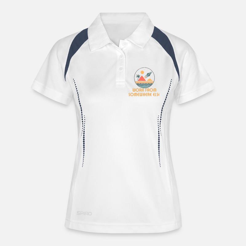 Working from anywhere – retro journey - Women's Polo breathable - white/navy