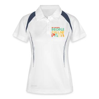 Mes personnes préférées m’appellent Papa Bûcheronnier - Polo respirant Femme - blanc/marine - Devant