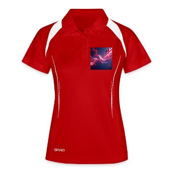 drapeaux_GB2 - Polo respirant Femme - rouge/blanc - Devant