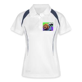 Schnecke - Frauen Polo atmungsaktiv - Weiß/Navy - Vorne