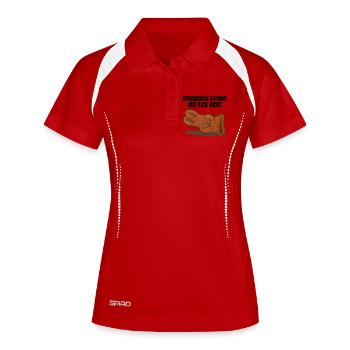 Irgendwas stimmt mit Hasi nicht Ostern - Frauen Polo atmungsaktiv - Weiß/Navy - Vorne