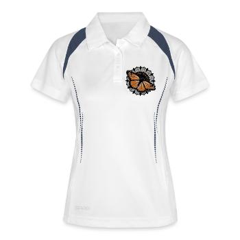 Beauté toxique – Art du papillon monarque - Polo respirant Femme - blanc/marine - Devant