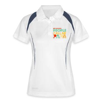 Parkour Papa Traceur Silhouette Art sportif rétro - Polo respirant Femme - blanc/marine - Devant