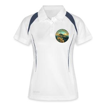 Discover sights of Civita di Bagnoregio in Italy - Women's Polo breathable - white/navy - Front