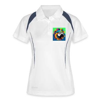 perroquet - Polo respirant Femme - blanc/marine - Devant