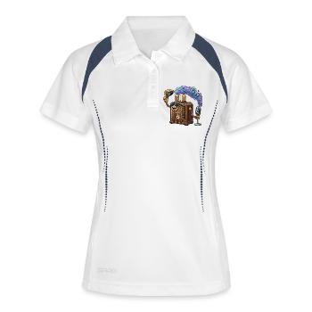 Radio vintage - Polo respirant Femme - blanc/marine - Devant