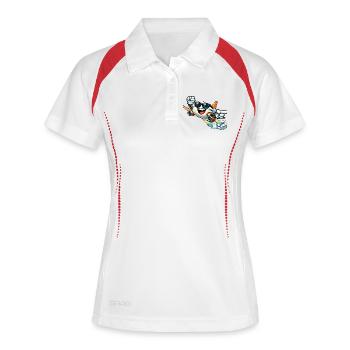 Cheerful airplane with sunglasses - Women's Polo breathable - white/navy - Front