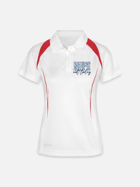 Nope Not Today Shirt – Funny Introvert T-Shirt - Women's Polo breathable - white/navy