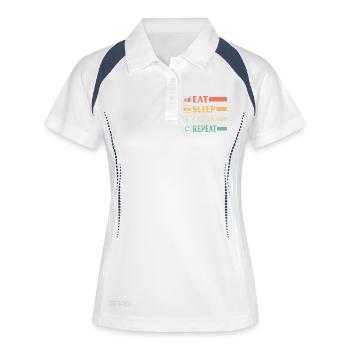 Chef Chef Drôle Chef Boulanger Chef Chef Manger Sommeil Chef Représentant - Polo respirant Femme - blanc/marine - Devant