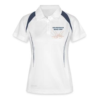 Sauerteigbacken Brotbacken Backer Bäcker Brotbacken - Frauen Polo atmungsaktiv - Weiß/Navy - Vorne