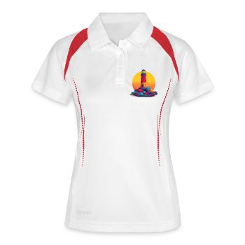 phare - Polo respirant Femme - blanc/marine - Devant