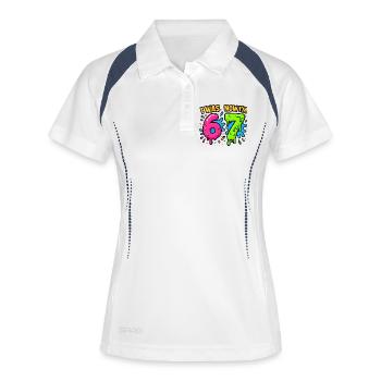 7th Birthday Kids 67 Meme Humor Gift Idea - Women's Polo breathable - white/navy - Front