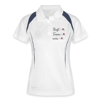 Meilleure équipe de tous les temps - Polo respirant Femme - blanc/marine - Devant