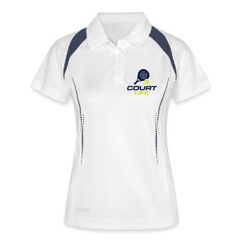Court Life Padel Player Sports Shirt - Women's Polo breathable - white/navy - Front