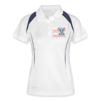 Ich Höre Immer Nur Ein Mimimi Elefant - Frauen Polo atmungsaktiv - Weiß/Navy - Vorne