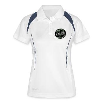 Schlimmer als es aussieht, M.E.  - Frauen Polo atmungsaktiv - Weiß/Navy - Vorne