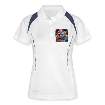 Coqs colorés - Coqs - Polo respirant Femme - blanc/marine - Devant