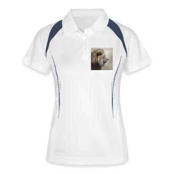 02-009 - Women's Polo breathable - white/navy - Front