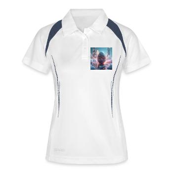 Ostern in der Zukunft - Frauen Polo atmungsaktiv - Weiß/Navy - Vorne