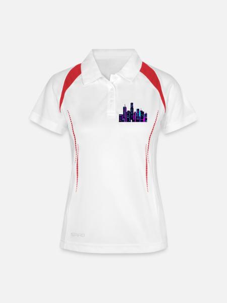 Neon City Skyline - Women's Polo breathable - white/navy