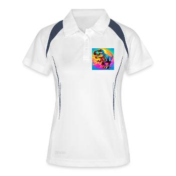 dinosaure - Polo respirant Femme - blanc/marine - Devant