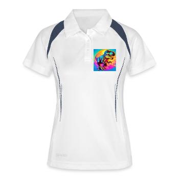 dinosaure - Polo respirant Femme - blanc/marine - Devant