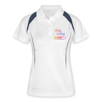 Cœur de chargement de bébé - Polo respirant Femme - blanc/marine - Devant