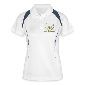 Chasse au cerf en plein air en nature Conception de la nature - Polo respirant Femme - blanc/marine - Devant