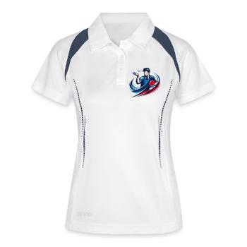 Table Tennis Serve Shirt Ping Pong Player - Women's Polo breathable - white/navy - Front