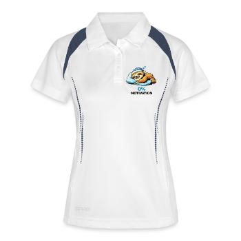 Paresseux endormi à zéro pour cent - Polo respirant Femme - blanc/marine - Devant