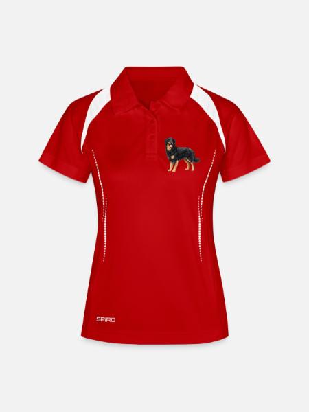 Realistischer Hovawart - Frauen Polo atmungsaktiv - Weiß/Navy